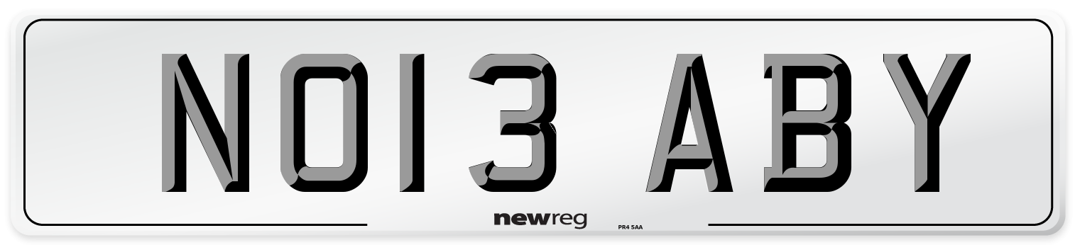 NO13 ABY Number Plate from New Reg